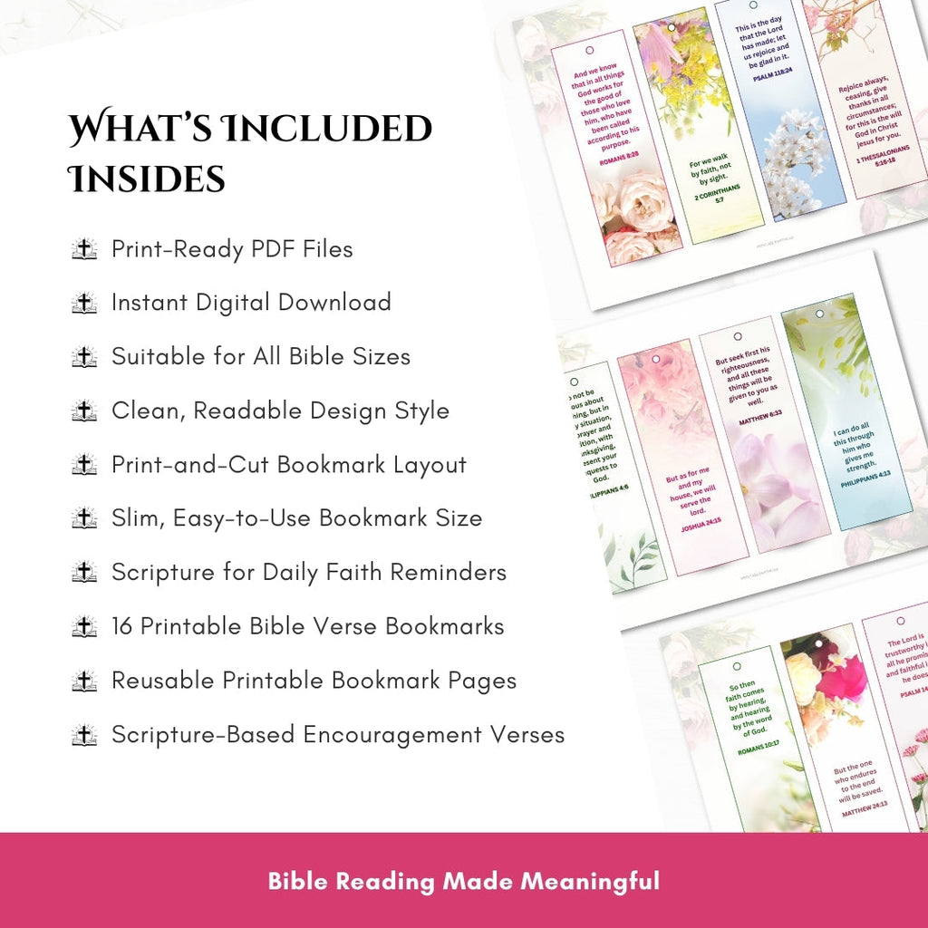 16 Bible Verse Bookmarks — Daily Faith Reminders