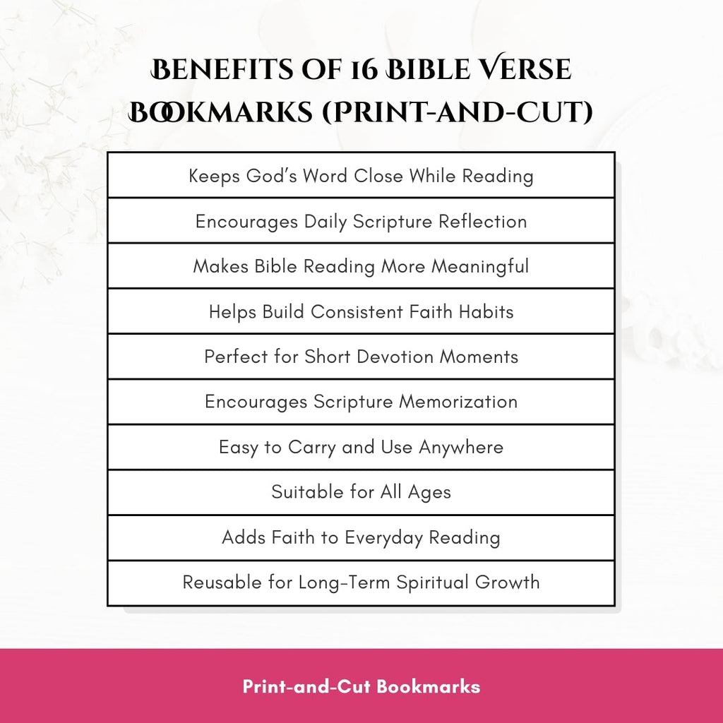 16 Bible Verse Bookmarks — Daily Faith Reminders