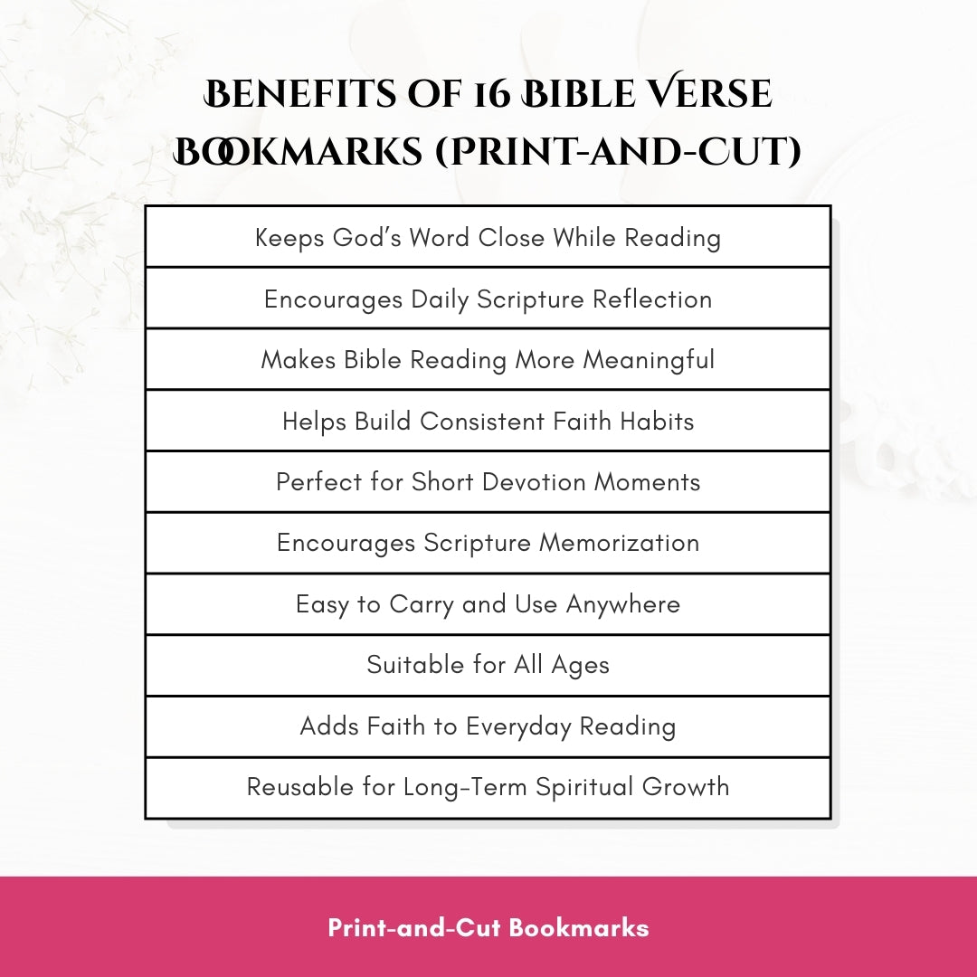 16 Bible Verse Bookmarks — Daily Faith Reminders